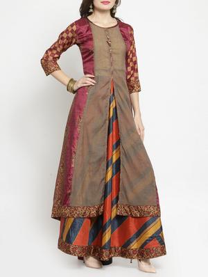 embellished placket layered dress - 15558831 - Standard Image - 2