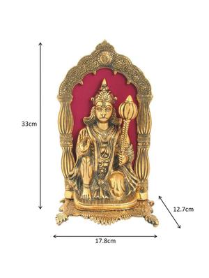 hanuman ji sitting with mehrab in metal by handicrafts paradise - 15558945 - Standard Image - 2