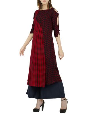 Slit sleeves a-line kurta - 15559580 - Standard Image - 2