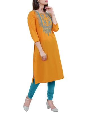 Embroidered straight kurta - 15559901 - Standard Image - 2