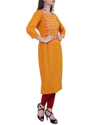 Embroidered straight kurta - 15559902 - Standard Image - 2
