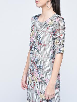 floral turn up sleeved dress - 15560006 - Standard Image - 2