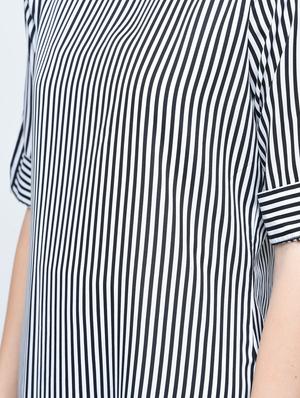 roll up sleeved striped dress - 15560013 - Standard Image - 5
