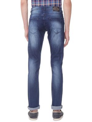 blue cotton blend washed jeans - 15560416 - Standard Image - 2