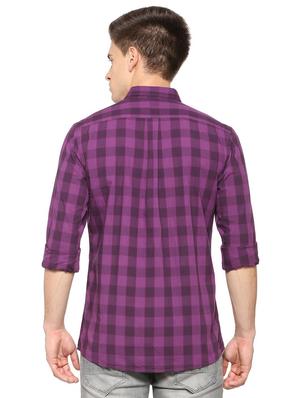 purple cotton casual shirt - 15560483 - Standard Image - 2