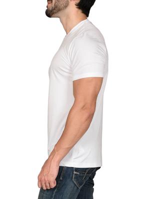 white cotton blend chest print t-shirt - 15561758 - Standard Image - 2