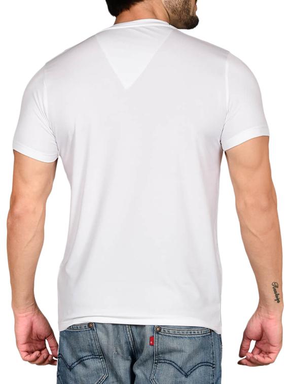 white cotton blend chest print t-shirt - 15561783 - Zoom Image - 2