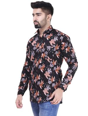 black cotton casual shirt - 15563595 - Standard Image - 2