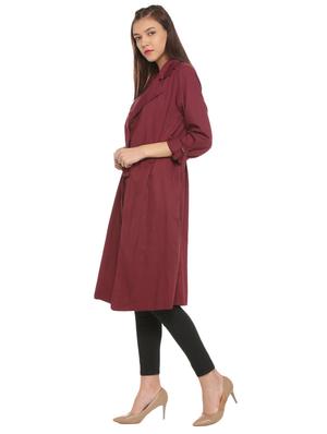 maroon notched collar shrug - 15563625 - Standard Image - 2