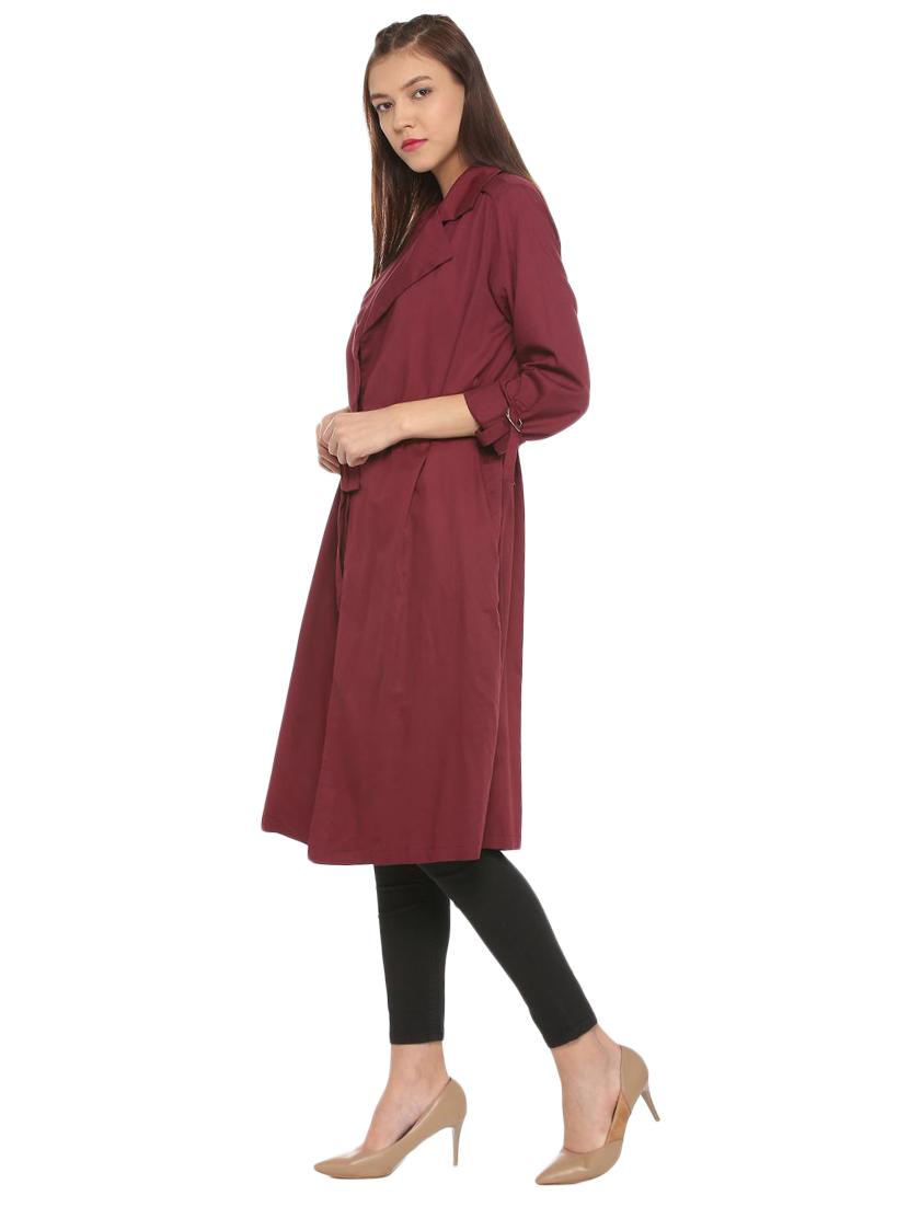 maroon notched collar shrug - 15563625 - Zoom Image - 2