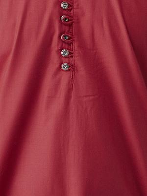 red solid asymmetric kurta - 15565624 - Standard Image - 5