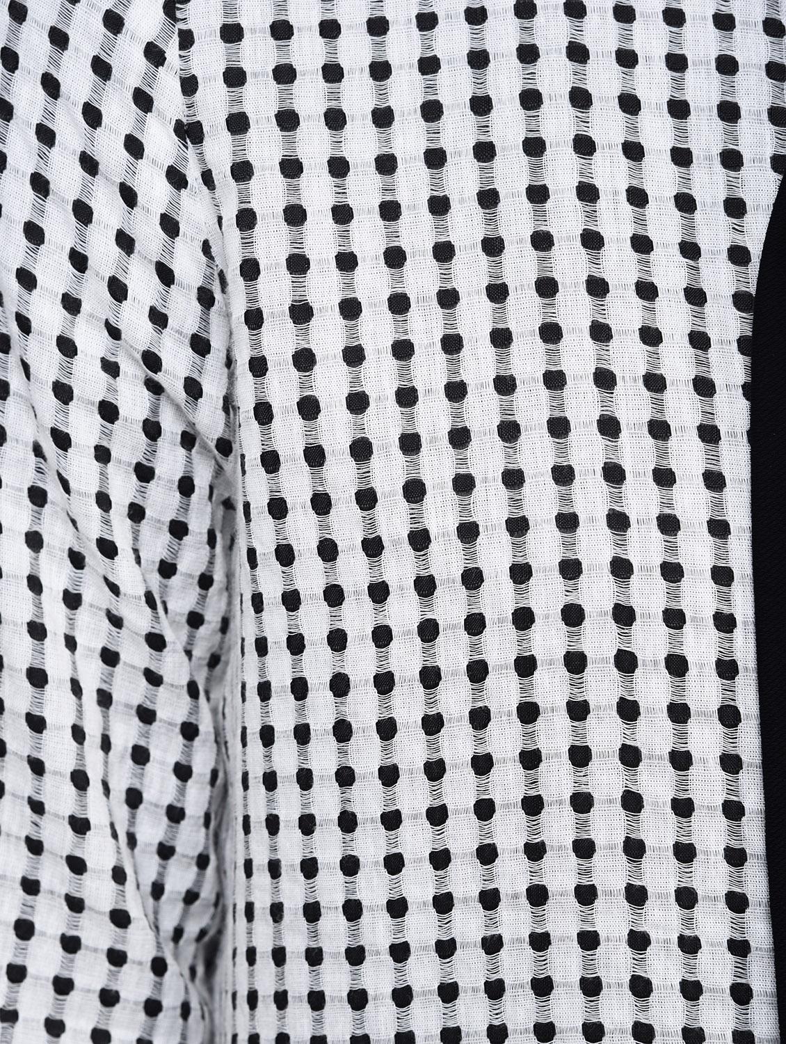 monochrome tie up neck shirt - 15566241 - Zoom Image - 5