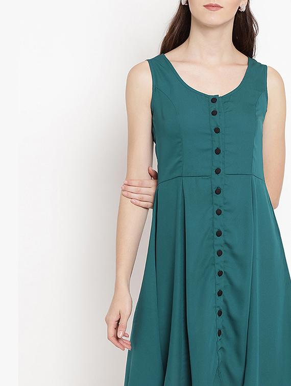 button up solid a-line dress - 15566285 - Zoom Image - 5