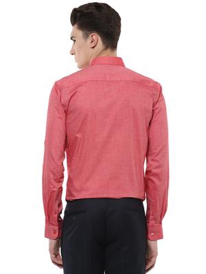 red cotton formal shirt - 15566947 - Standard Image - 2
