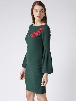 embroidered detail sheath dress - 15567579 - Standard Image - 2