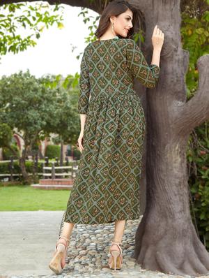 A-line printed dress with tassels - 15567921 - Standard Image - 2