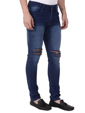 blue cotton slash knee jeans - 15568422 - Standard Image - 2