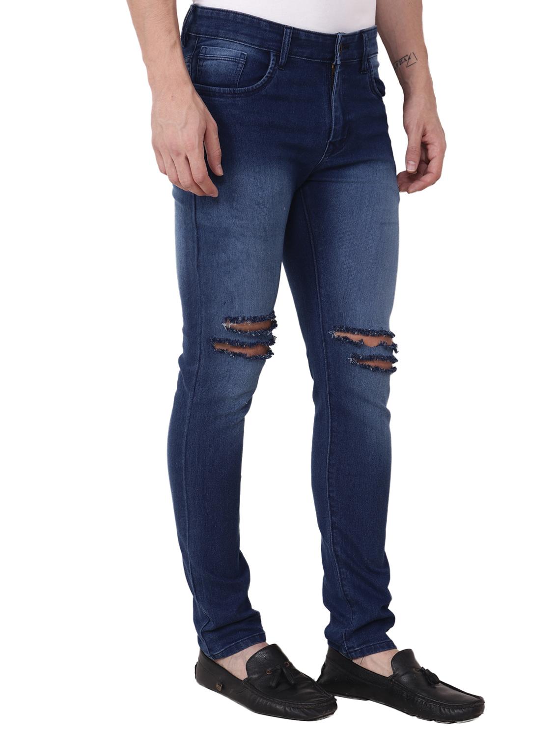 blue cotton slash knee jeans - 15568422 - Zoom Image - 2