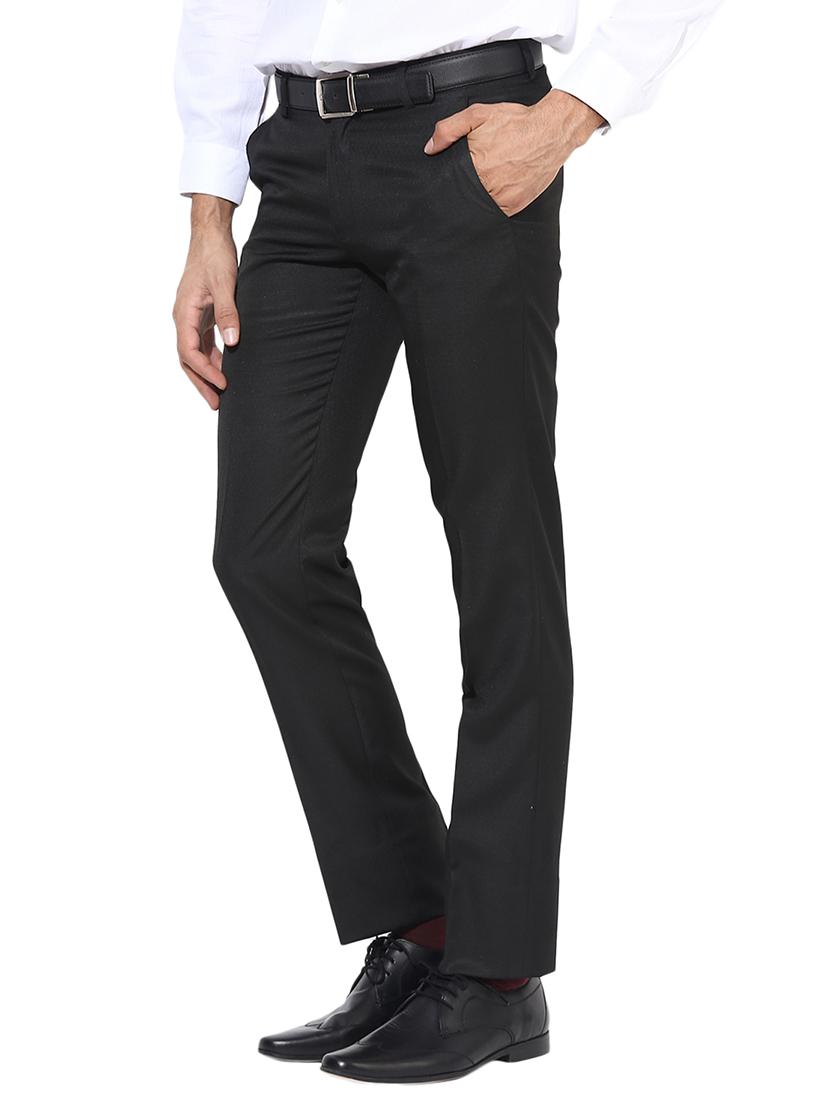 black polyester blend flat front formal trouser - 15569410 - Zoom Image - 2