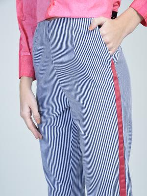 side taped striped trousers - 15570046 - Standard Image - 2