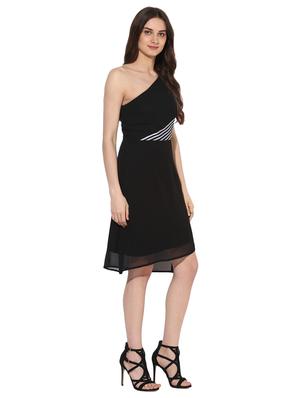contrast striped detail asymmetric dress - 15570077 - Standard Image - 2
