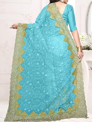 embellished border floral embroidered saree with blouse - 15572182 - Standard Image - 2