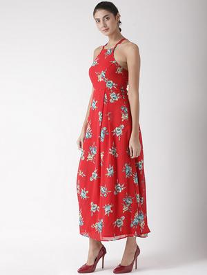 pleated halter neck dress - 15574037 - Standard Image - 2
