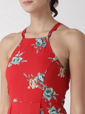 pleated halter neck dress - 15574037 - Standard Image - 5