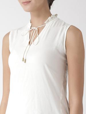cutout back frill detail neck top - 15574051 - Standard Image - 5