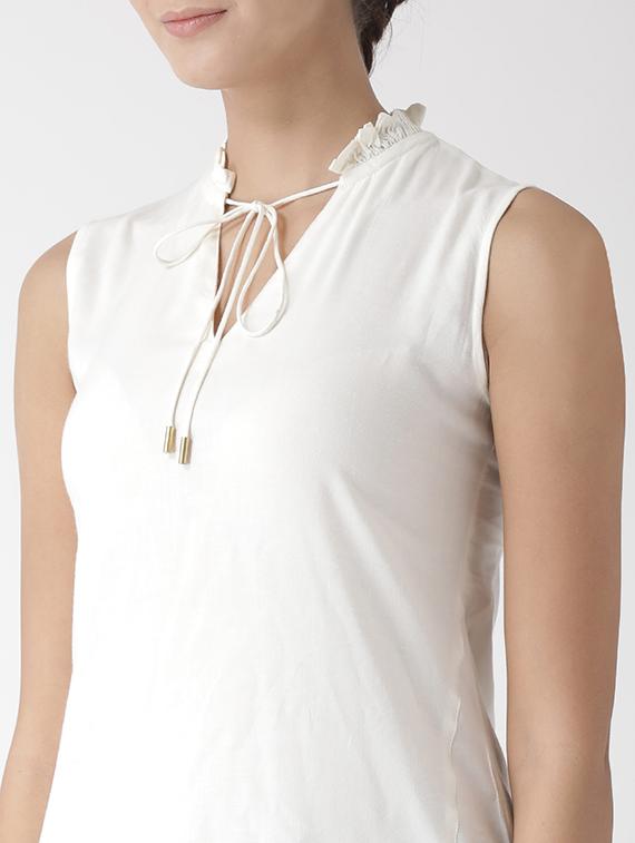 cutout back frill detail neck top - 15574051 - Zoom Image - 5