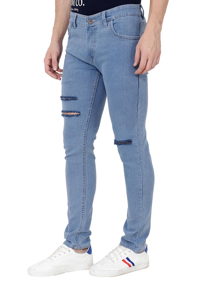 blue cotton ripped jeans - 15574066 - Zoom Image - 2