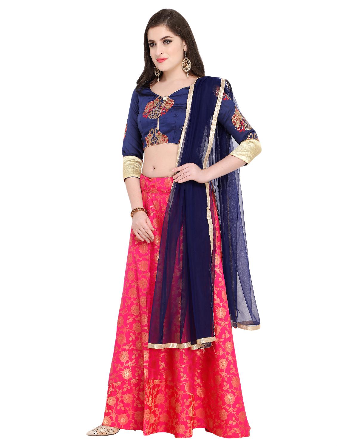 Embroidered flared lehenga - 15576353 - Zoom Image - 2
