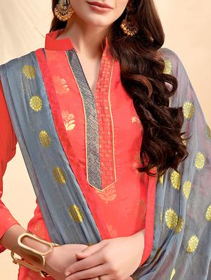 self-design unstitched churidaar suit - 15576474 - Standard Image - 2