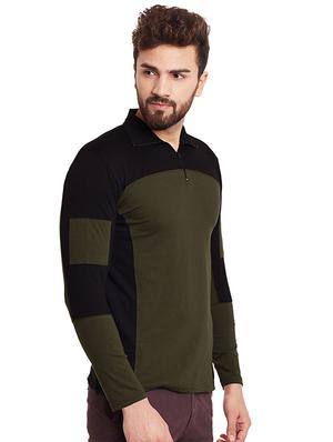 green cotton color block t-shirt - 15578020 - Standard Image - 2