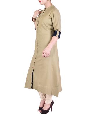 Peanut khadi a-line kurta - 15578307 - Standard Image - 2