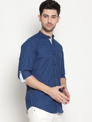blue cotton casual shirt - 15578338 - Standard Image - 2