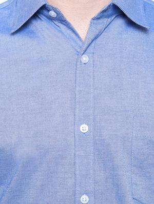 navy blue cotton formal shirt - 15578610 - Standard Image - 5