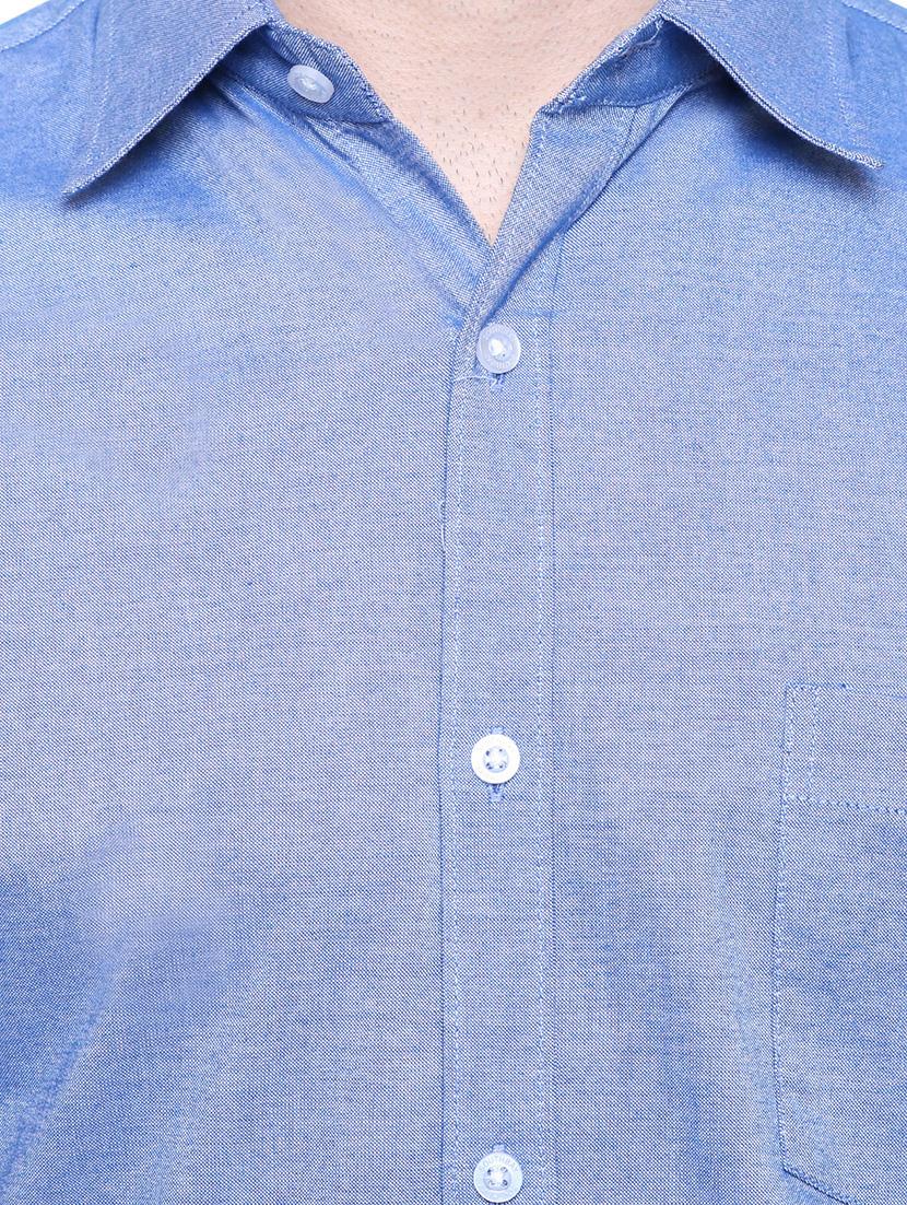 navy blue cotton formal shirt - 15578610 - Zoom Image - 5