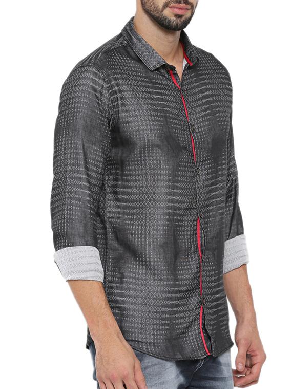 black cotton casual shirt - 15579038 - Zoom Image - 2