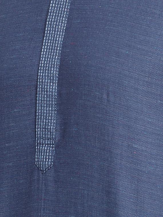 dark blue cotton short kurta - 15579162 - Zoom Image - 5