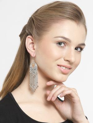 Silver Tone Tribal Earrings - 15579583 - Standard Image - 2