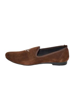 brown velvet casual slip ons - 15579728 - Standard Image - 2