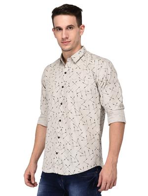 beige cotton casual shirt - 15581534 - Standard Image - 2