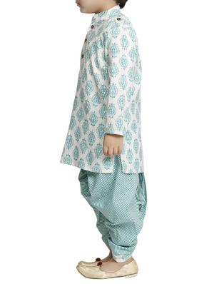 green cotton kurta set - 15581848 - Standard Image - 2