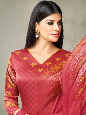 Printed unstitched palazzo suit - 15582219 - Standard Image - 2