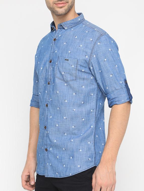 blue denim casual shirt - 15582474 - Zoom Image - 2