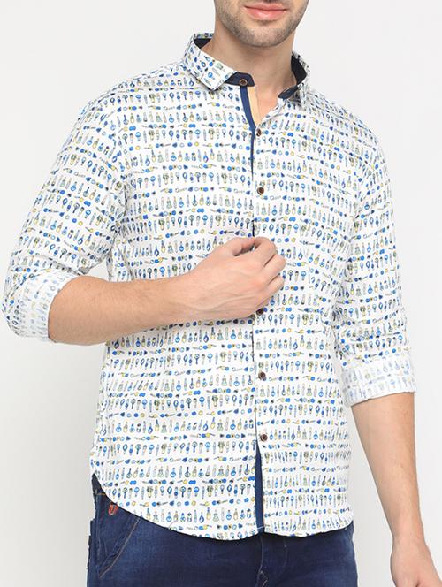 white cotton casual shirt - 15582511 - Very Small Image - 1
