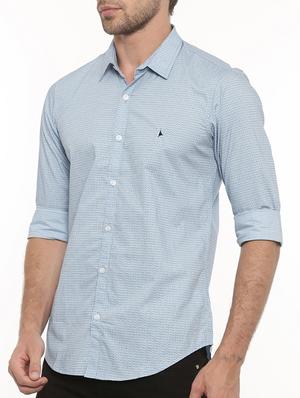blue cotton casual shirt - 15582593 - Standard Image - 2