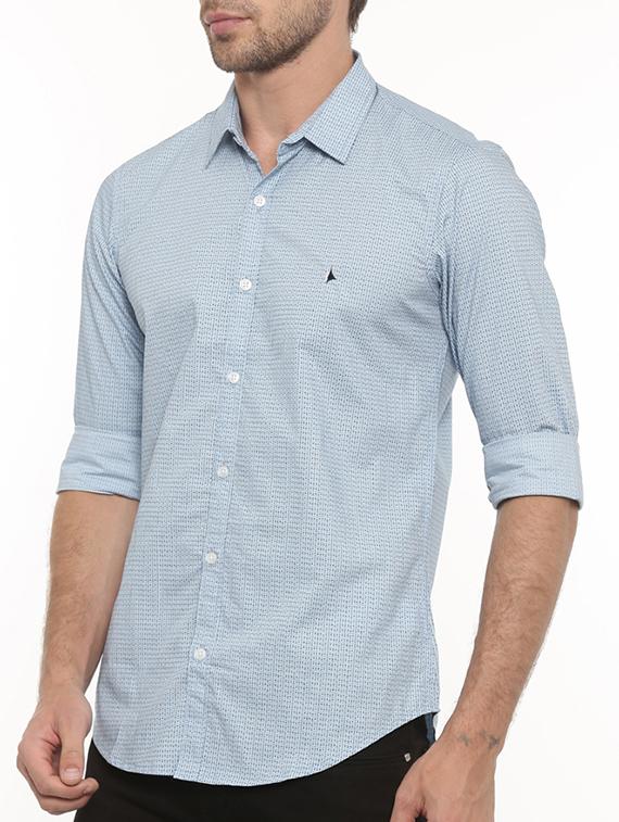 blue cotton casual shirt - 15582593 - Zoom Image - 2