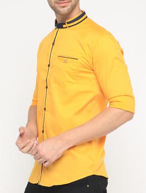 yellow cotton casual shirt - 15582605 - Standard Image - 2